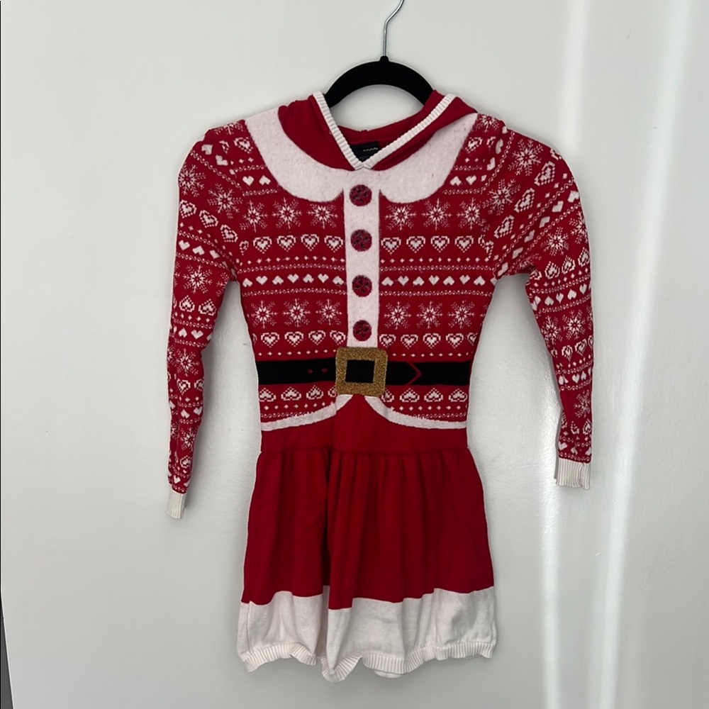 Well Worn Red and White Santa Sweater Dress